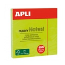 BLOC NOTAS APLI 11899 75x75 VERDE FLUOR 100H