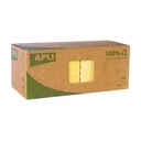 BLOC NOTAS APLI 11987 75x75 AMARILLO RECICLADO PAQ. 12 UN.