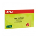 BLOC NOTAS APLI 15004 125x75 VERDE FLUOR. 100H