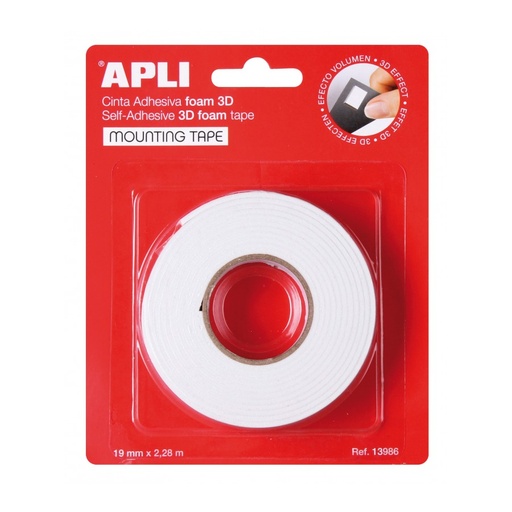 [13986] ROLLO APLI 13986 CINTA DOBLE CARA FOAM 3D 19MM x 2,28M