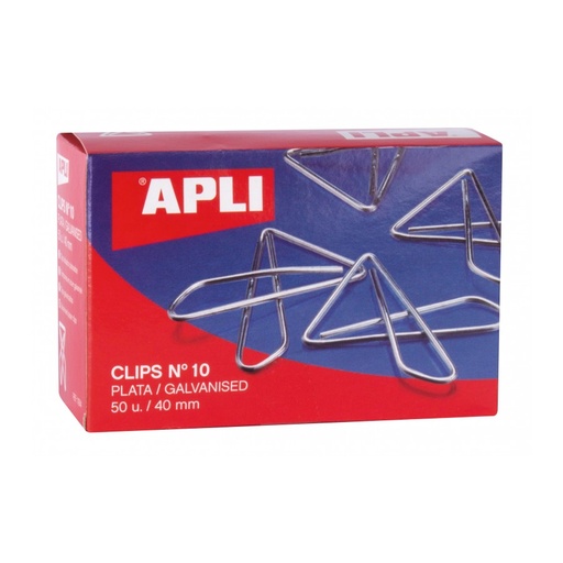 [11914] CAJA APLI 11914 CLIPS MARIPOSA PLATA  Nº10 40MM  50U.