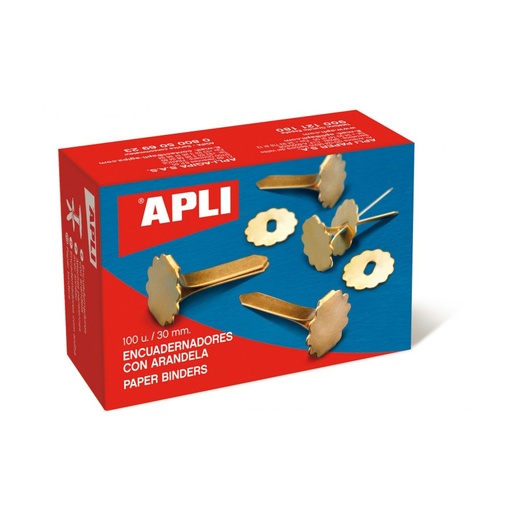 [12286] ENCUADERNADOR APLI 12286 30MM METALICO CON ARANDELA 100UN