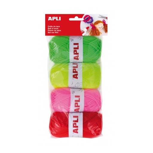 [14093] OVILLO DE LANA APLI 14093 FLUOR SURTIDOS 50G 4UN