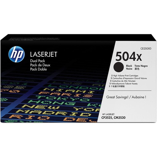 [CE250XD] TONER HPCE250XD  LJ CM3530/CP3525 NEGRO 10.500 PAG #CE250X (X2)