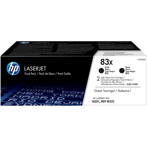 [CF283XD] TONER HPCF283XD NEGRO 83X (X2) LASERJET  PRO MFP M201/M225