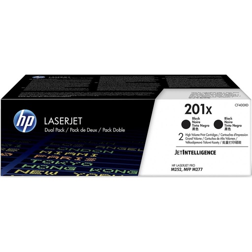 [CF400XD] TONER HP CF400XD 201X NEGRO (X2) LASERJET COLOR M252/MFP M277