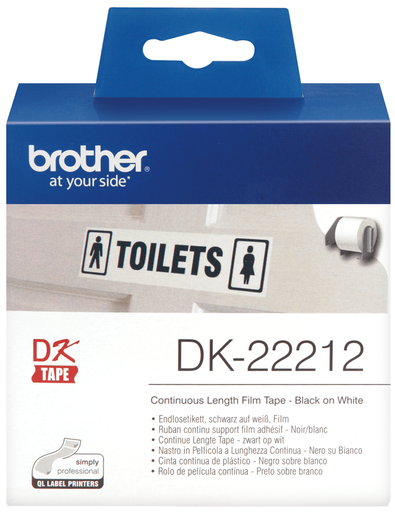 [DK22212] CINTA BROTHER DK22212  PELICULA PLASTIC BLANCA (62MMX1524M)