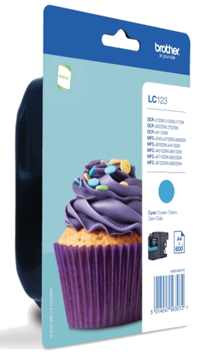 [LC123C] CARTUCHO BROTHER LC123CBP MFC-J4410DW CYAN (600P) ALTA DURACION