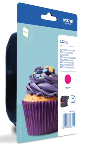 [LC123M] CARTUCHO BROTHER LC123MBP MFC-J4410DW MAGNT (600P) ALTA DURACION MAGENTA