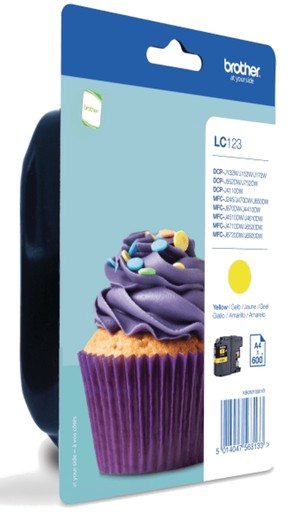 [LC123Y] CARTUCHO BROTHER LC123YBP MFC-J4410DW YELLW (600P) ALTA DURACION AMARILLO