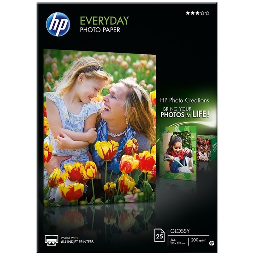 [Q5451A] PAPEL HP Q5451A PHOTO USO DIARIO (A4) SEMI-GLOSSY (25H.) 200G/M2  -A