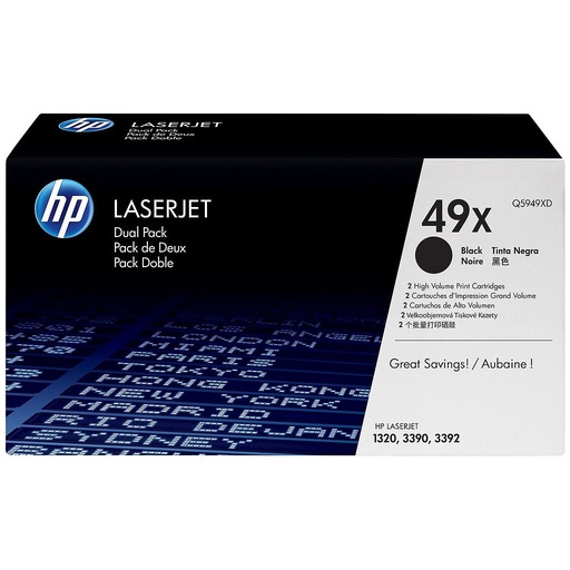 [Q5949XD] TONER HP Q5949XD  LJ1320 NEGRO ALTA CAP  DUAL (6K)