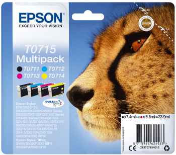 [T071] PACK EPSON C13T071540 4 CARTUCHOS D78/DX4000/50 D92/120 (N/C/M/Y)