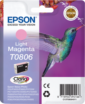 [T080640] CARTUCHO EPSON C13T08064011STY.R265/360/RX560  MAGENTA CLARO