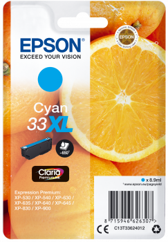 [T336240] CARTUCHO EPSON C13T33624012C.CLARIA PREM.33XL CIAN XP830/635/630/530