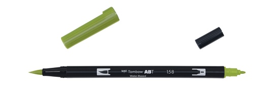 [ABT-158] ROTULADOR TOMBOW PINCEL TOMBOW ABT-158 DUAL BRUSH-158COLOR DARK OLIVE.
