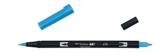 [ABT-476] ROTULADOR TOMBOW PINCEL TOMBOW ABT-476 DUAL BRUSH-476COLOR CYAN.