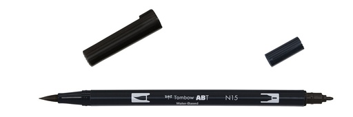 [ABT-N15] ROTULADOR TOMBOW PINCEL TOMBOW ABT-N15 DUAL BRUSH-N15COLOR BLACK.