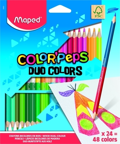 [829602] LAPIZ MAPED 829602 COLORES COLOR'PEPS DUO. BICOLOR. X24
