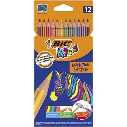 [950522] LAPICES BIC 950522 EVOLUTION STRIPES ESTUCHE 12 UNID.