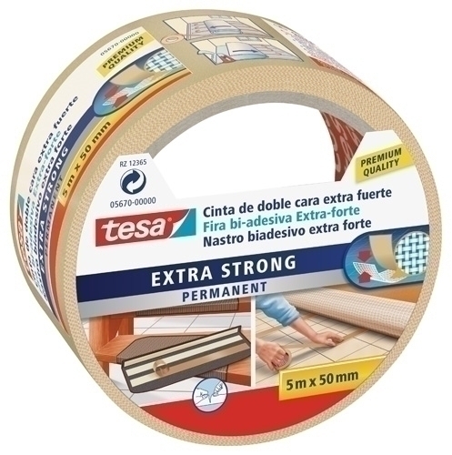 [11901132] CINTA TESA 05670-00000-11 DOBLE CARA EXTRA FUERTE  MOQUETA ROLLO 5X50 