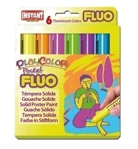 [10421] TÉMPERA INSTANT 10421 SÓLIDA PLAYCOLOR FLUO POCKET 5Gr. ESTUCHE DE 6 COLORES