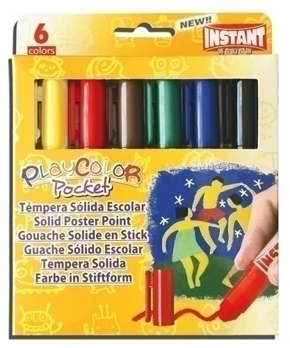 [10511] TÉMPERA INSTANT 10511 SÓLIDA PLAYCOLOR POCKET 5Gr. ESTUCHE DE 6 COLORES