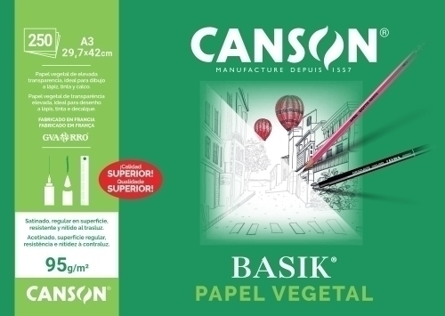 [200406244] HOJA CANSON 200406244 29,7X42 GUARRO VEGETAL BASIK 95G