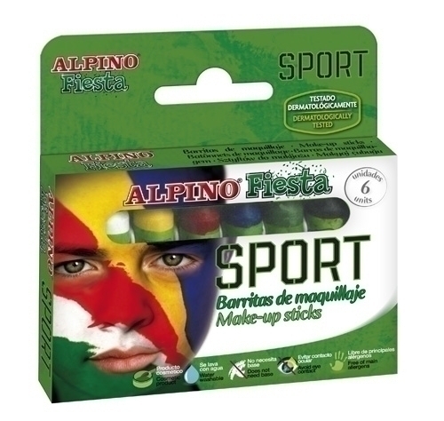[DL000011] MAQUILLAJE ALPINO DL000011 FIESTA BARRA 5 gr. SPORT SURTIDO ESTUCHE 6 UNID.