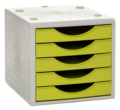[4005KW] MODULO ARCHIVOTEC 4005KW 5 CAJONES  GRIS/KIWI