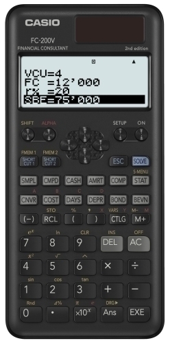 [FC-200V-2] CALCULADORA CASIO FC-200V-2 FINANCIERA (4 líneas)