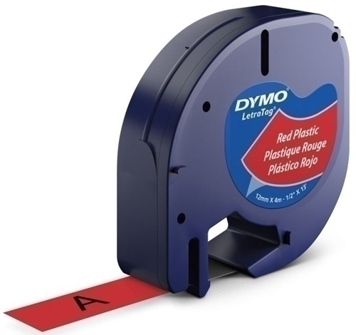 [S0721630] CINTA   DYMO 765031 LETRATAG 12MM NG/RO 91203