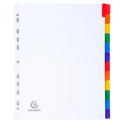 [4312E] SEPARADOR CARTULINA EXACOMPTA 948239  BL+PEST COLOR A4+ 12P