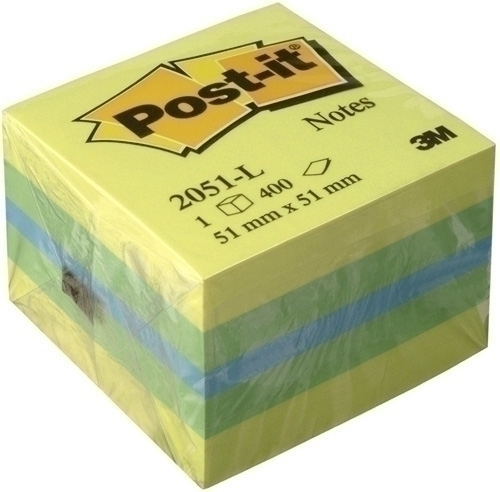[2051-L] CUBO NOTAS POST-IT 754773 51X51 LIMON 400H 2051-L
