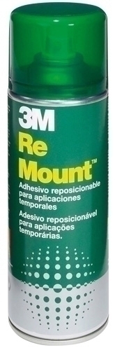 [3M REMOUNT] PEGAMENTO SPRAY 3M REMOUNT REMOVIBLE INDEFINIDAMENTE 400ml (bote VERDE)