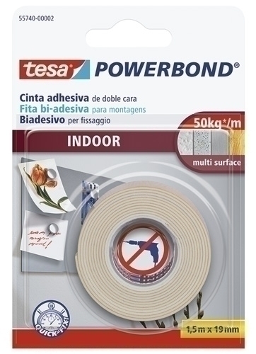 [55740-00002-04] CINTA TESA 55740-00002-04 DOBLE CARA POWERBOND rollo 1,5x19 MONTAJE INTERIORES  