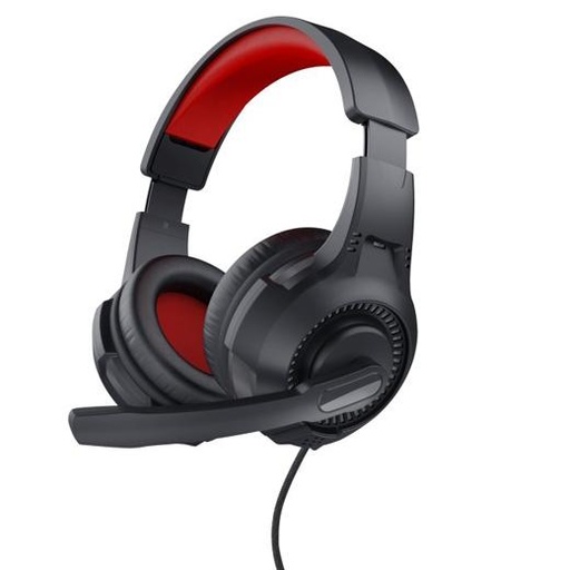 [24785] AURICULARES  TRUST 24785 AURICULARES GAMING HEADSET C/ MICROFONO DIADEMA AJUSTABLE JACK 3.5.MM ROJO/NEGRO