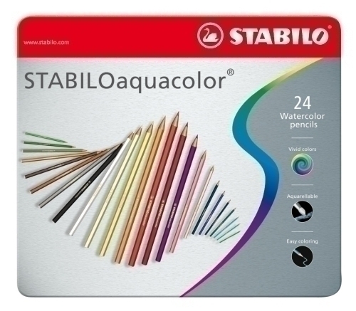 [1624-5] ESTUCHE STABILO 1624-5  AQUACOLOR ESTUCHE  METAL 24 UDS SURTIDAS 