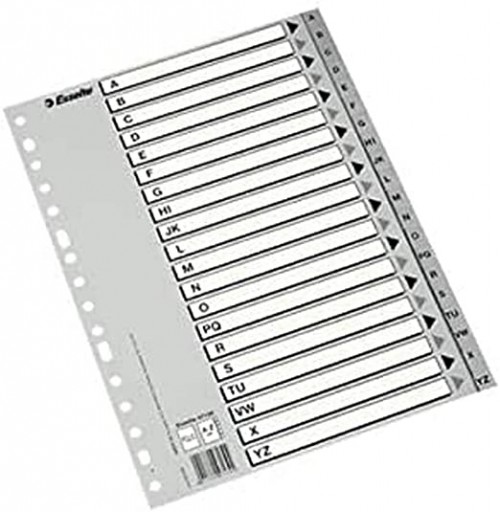 [47140] INDICE ESSELTE 47140 ABC PP GRIS A4 A-Z C/CART. B/N 