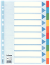 SEPARADORES ESSELTE 100193 10 PESTAÑAS A4 CARTON 200 G, 