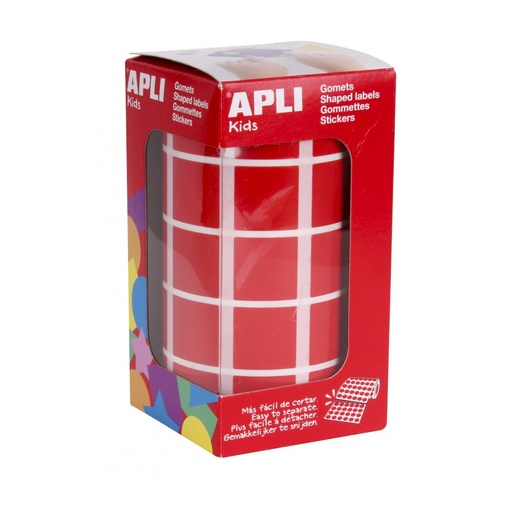 [4877] GOMETS APLI 4877 20x20MM CUADRADO ROJO 1770UN