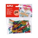 PINZAS APLI 13479 25x3MM MINI MADERA COLORES SURT. 45UN