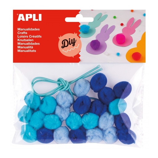 [14796] POM POM APLI 14796 TONOS AZULES COLLARES 25UN