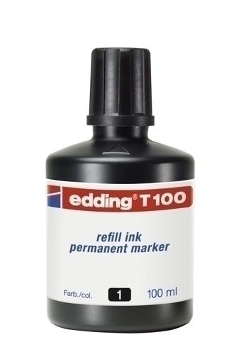 [T100-01] TINTA ROTULADOR EDDING T100-01 FRASCO 100 ml. NEGRO