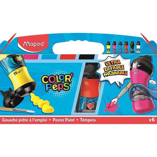 [810010] ESTUCHE MAPED 810010 TEMPERA COLORES PRIMARIOS ULTRA - LAVABLE