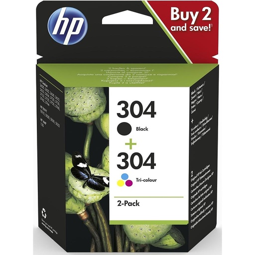 [3JB05AE] PACK HP 3BJ05AE NEGRO-COLOR HP 304 + 304