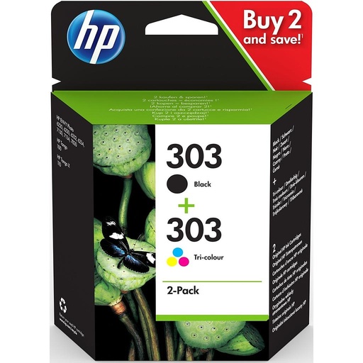 [3YM92AE] PACK HP 3YM82AE NEGRO-COLOR 303 + 303
