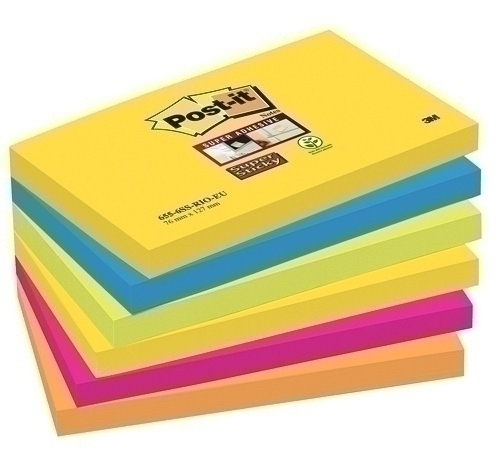 [__export__.product_template_939974_b133d2e3] TACO NOTAS POST-IT 655-6SS-RIO-EU 655 SUPER STICKY 76x127 COLORES RIO DE JANEIRO PACK de 6