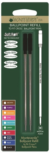 [C132BK] RECAMBIO BOLIGRAFO MONTEVERDE C132BK NEGRO BLISTER 2 UND. PUNTA MEDIA